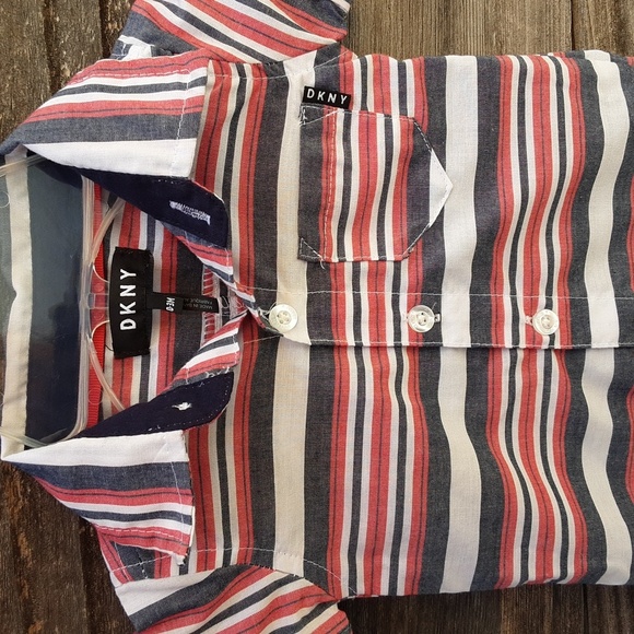 DKNY baby boy's blue, red & white onesie size 0-3 months - Picture 5 of 10